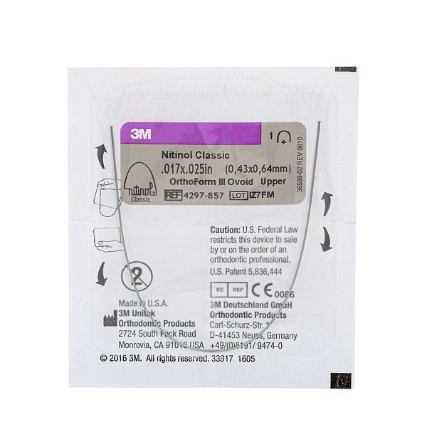 Дуга нитиноловая Unitek Classic .016x.022 НЧ  ФIII 3М